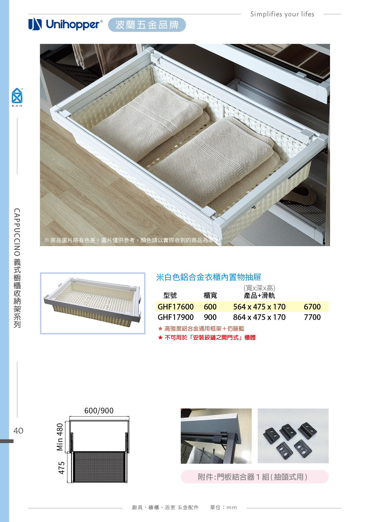 P.12~48 波蘭 Unihopper 衣櫃收納五金