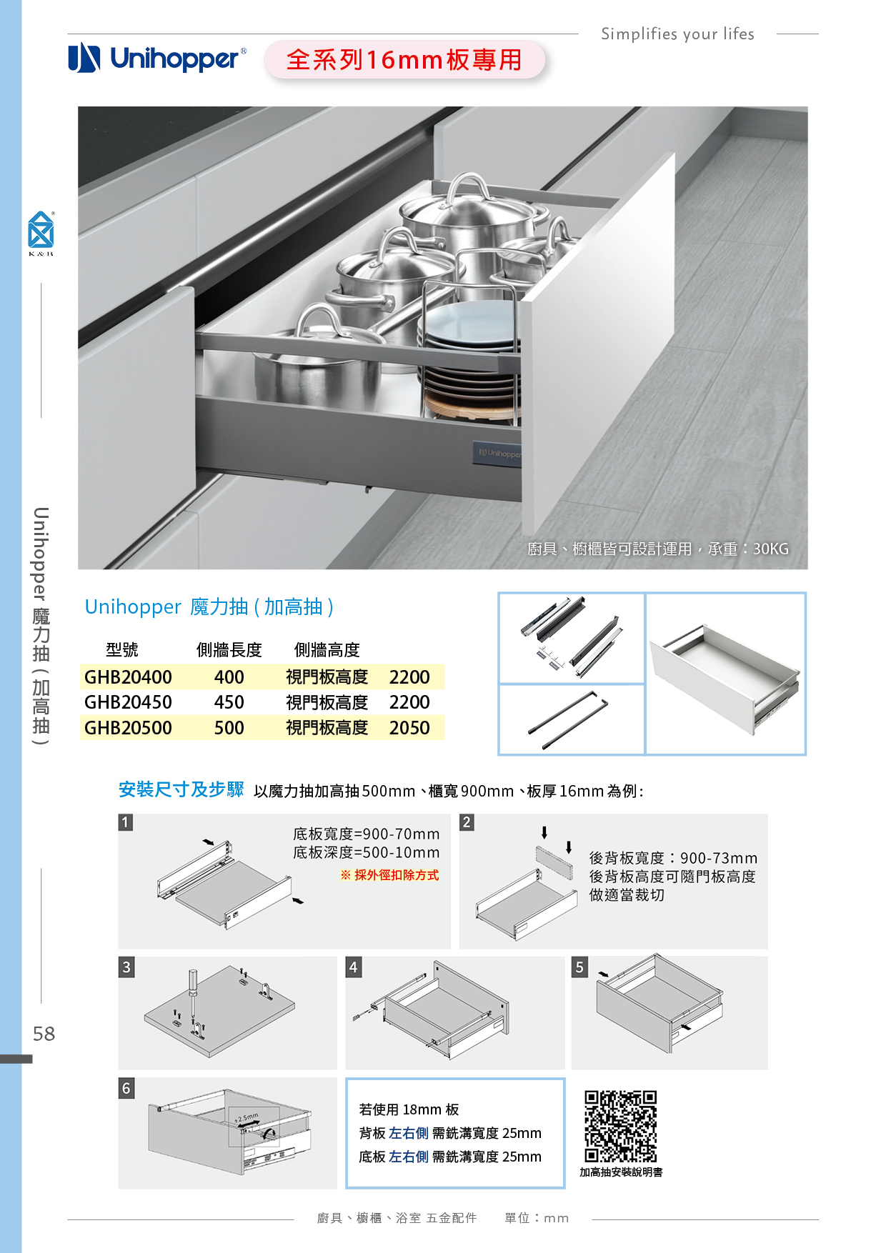 P49-65 Unihopper 廚具收納五金