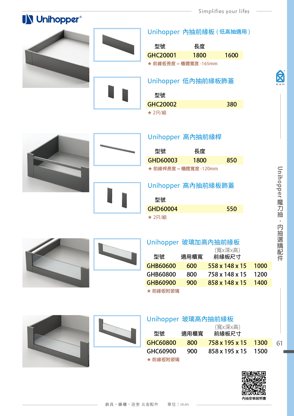 P49-65 Unihopper 廚具收納五金