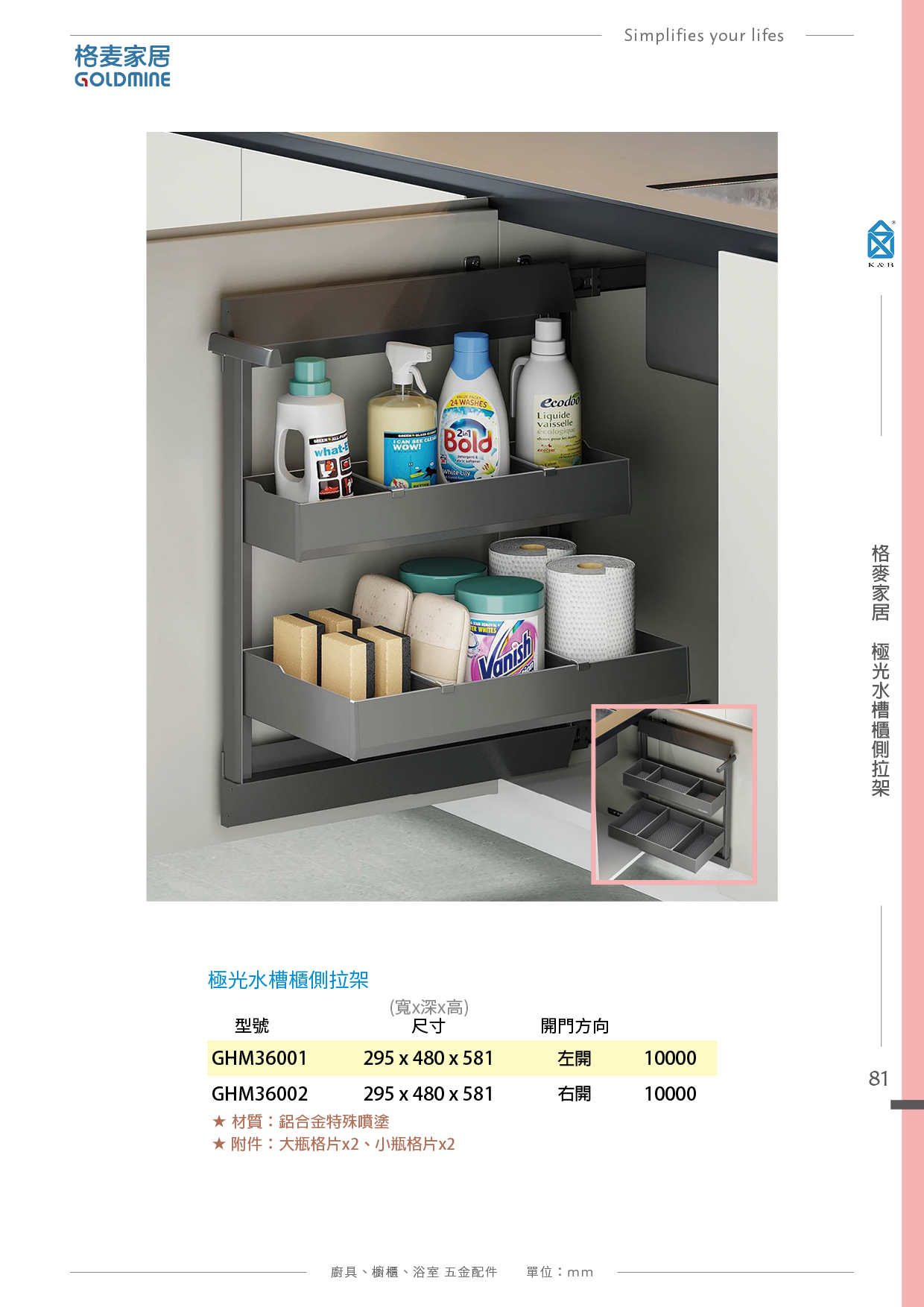 P66-89 格麥家居 廚具多功能五金