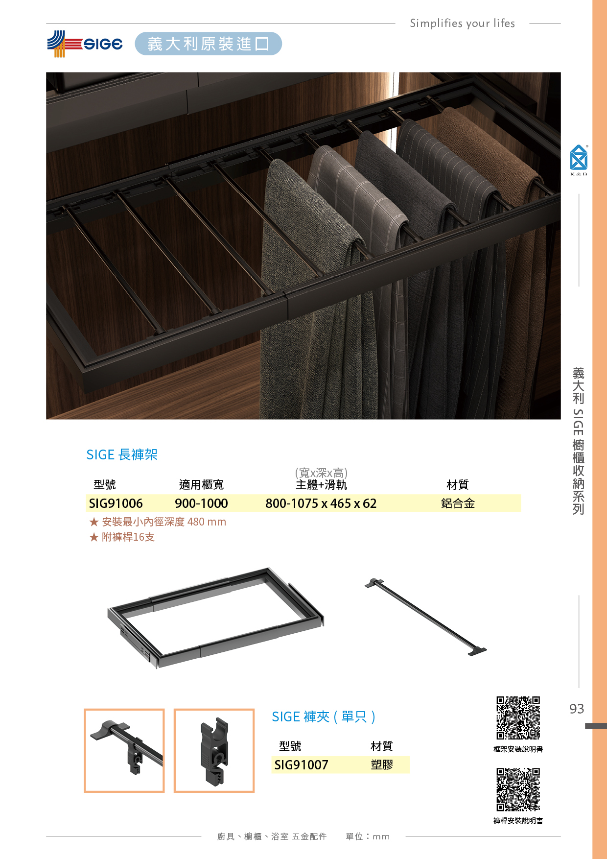 P90-115 義大利SIGE 廚具櫥櫃多功能五金