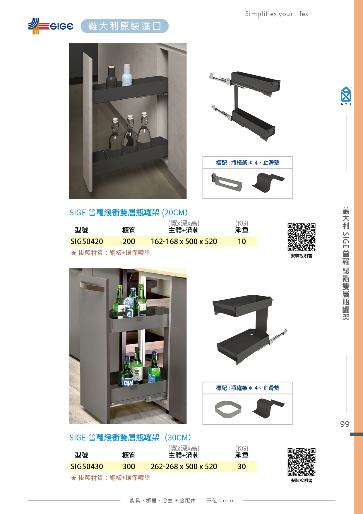 P.90~115 義大利 SIGE 廚具櫥櫃多功能五金