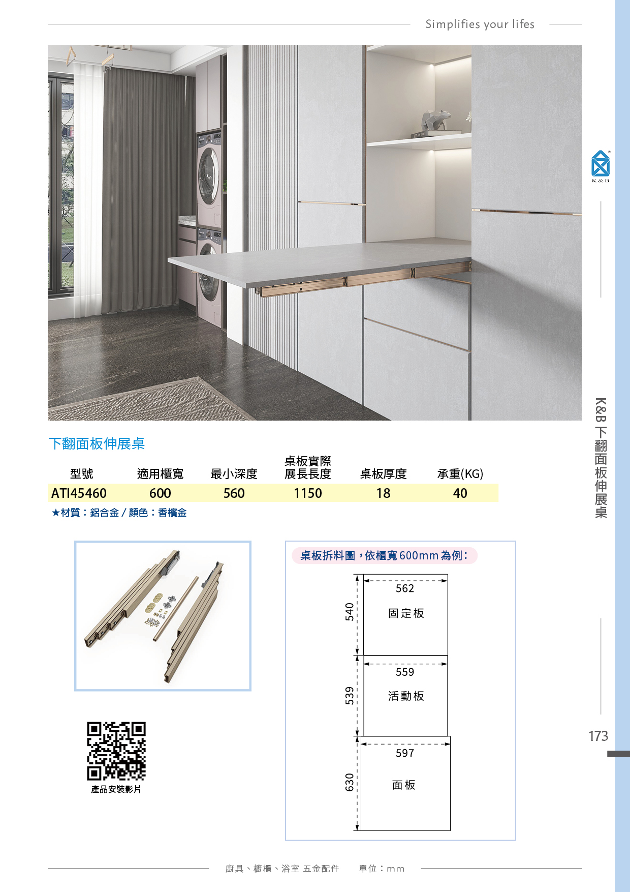 P.168~179 K&B 廚具櫥櫃伸展桌五金